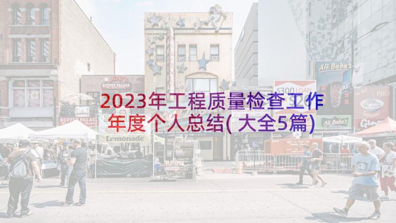 2023年工程质量检查工作年度个人总结(大全5篇)