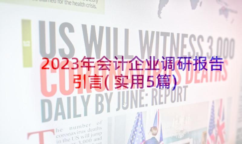 2023年会计企业调研报告引言(实用5篇)