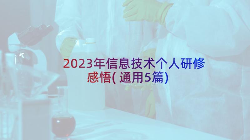 2023年信息技术个人研修感悟(通用5篇)