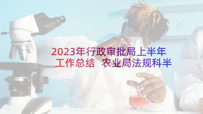 2023年行政审批局上半年工作总结 农业局法规科半年工作总结(优秀5篇)