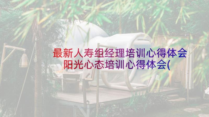 最新人寿组经理培训心得体会 阳光心态培训心得体会(实用5篇)