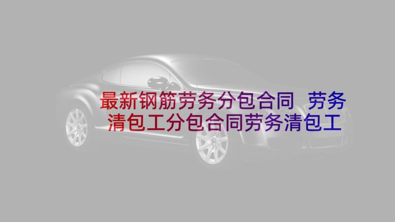 最新钢筋劳务分包合同 劳务清包工分包合同劳务清包工分包合同书(优质5篇)