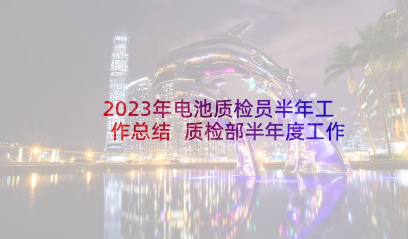 2023年电池质检员半年工作总结 质检部半年度工作总结(汇总8篇)