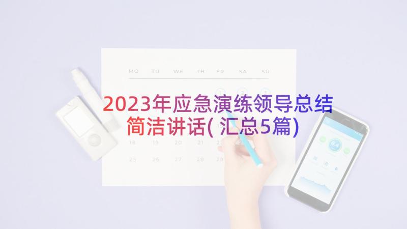 2023年应急演练领导总结简洁讲话(汇总5篇)