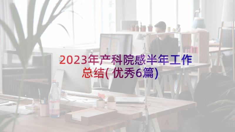 2023年产科院感半年工作总结(优秀6篇)