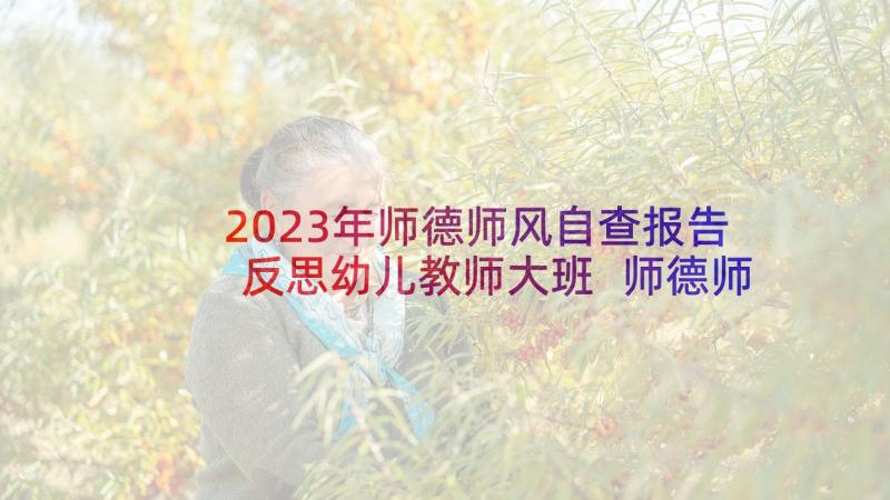 2023年师德师风自查报告反思幼儿教师大班 师德师风自查报告(大全5篇)