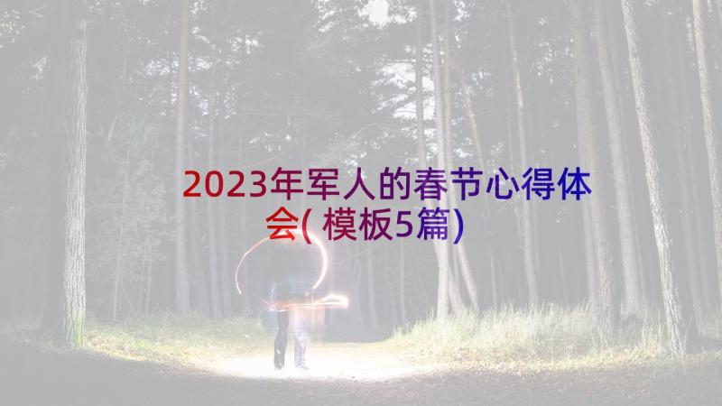 2023年军人的春节心得体会(模板5篇)