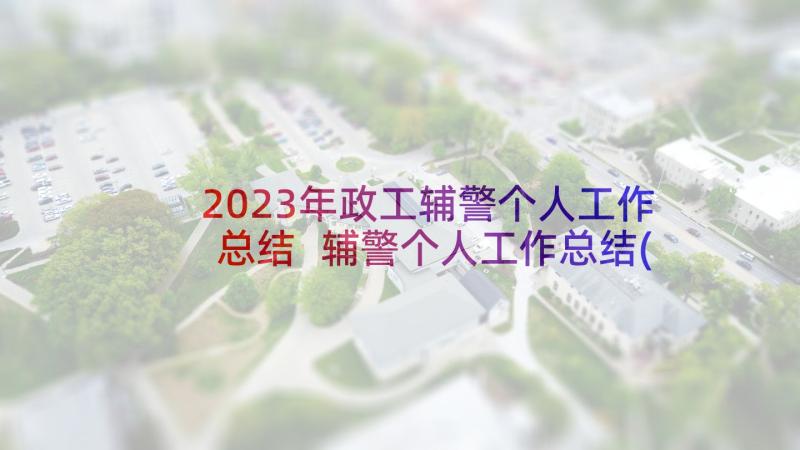 2023年政工辅警个人工作总结 辅警个人工作总结(通用9篇)