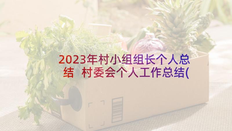 2023年村小组组长个人总结 村委会个人工作总结(大全7篇)