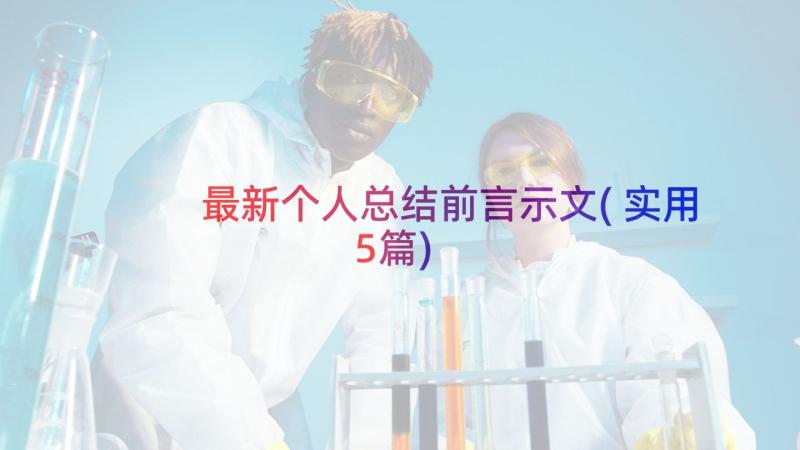 最新个人总结前言示文(实用5篇)