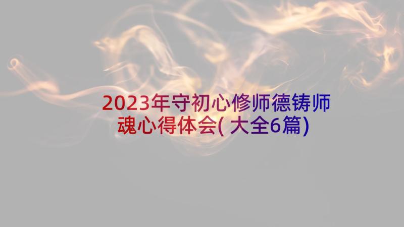 2023年守初心修师德铸师魂心得体会(大全6篇)