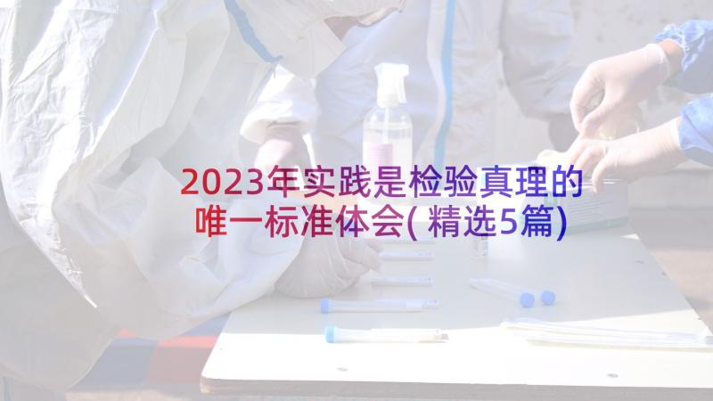 2023年实践是检验真理的唯一标准体会(精选5篇)