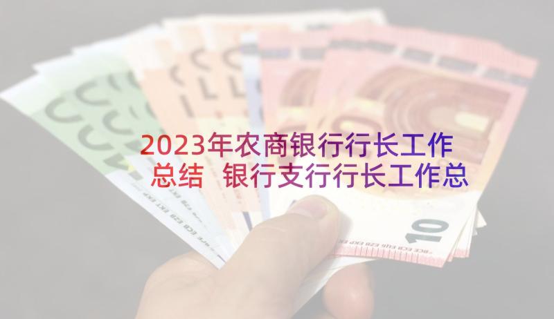 2023年农商银行行长工作总结 银行支行行长工作总结(汇总10篇)