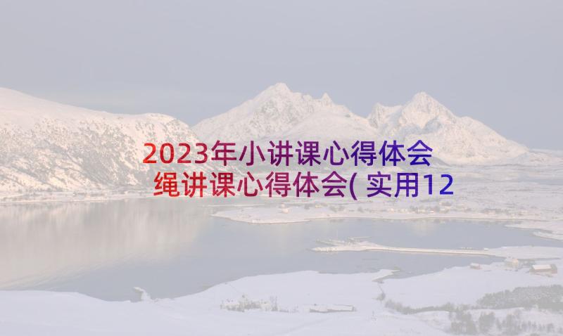 2023年小讲课心得体会 绳讲课心得体会(实用12篇)