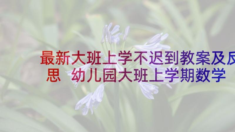 最新大班上学不迟到教案及反思 幼儿园大班上学期数学教案我的好伙伴(汇总15篇)