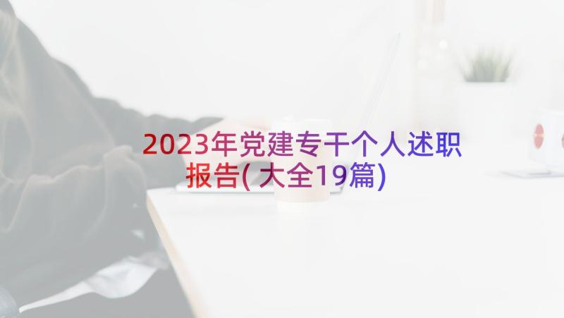 2023年党建专干个人述职报告(大全19篇)