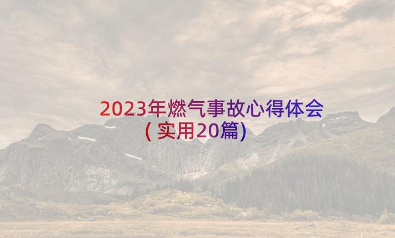 2023年燃气事故心得体会(实用20篇)