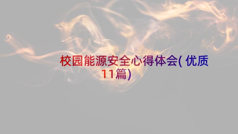 校园能源安全心得体会(优质11篇)