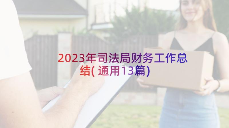 2023年司法局财务工作总结(通用13篇)