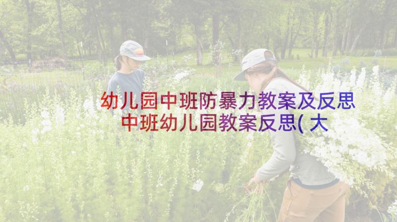 幼儿园中班防暴力教案及反思 中班幼儿园教案反思(大全16篇)