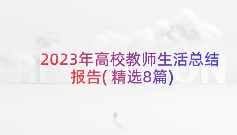 2023年高校教师生活总结报告(精选8篇)