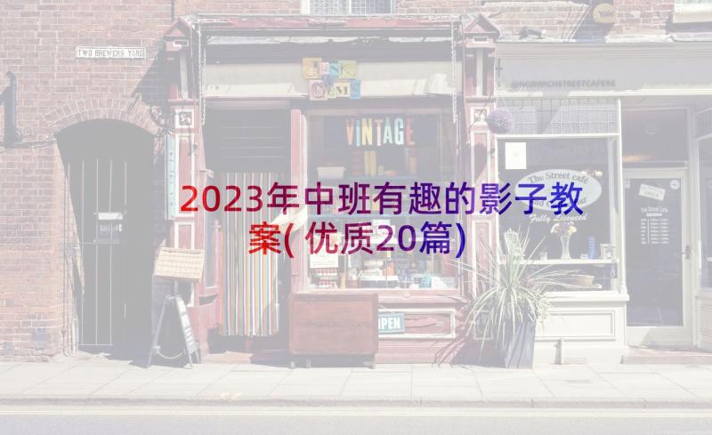 2023年中班有趣的影子教案(优质20篇)