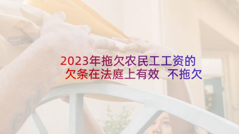 2023年拖欠农民工工资的欠条在法庭上有效 不拖欠农民工资保证书(优质9篇)