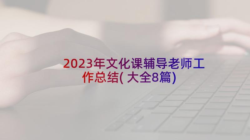 2023年文化课辅导老师工作总结(大全8篇)