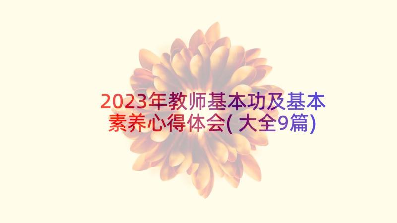 2023年教师基本功及基本素养心得体会(大全9篇)