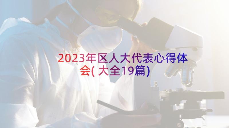 2023年区人大代表心得体会(大全19篇)