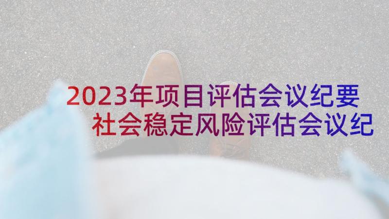 2023年项目评估会议纪要 社会稳定风险评估会议纪要(通用5篇)