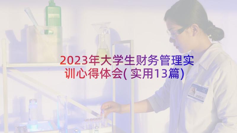 2023年大学生财务管理实训心得体会(实用13篇)