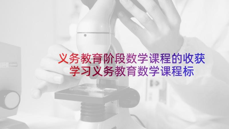 义务教育阶段数学课程的收获 学习义务教育数学课程标准心得体会(精选10篇)