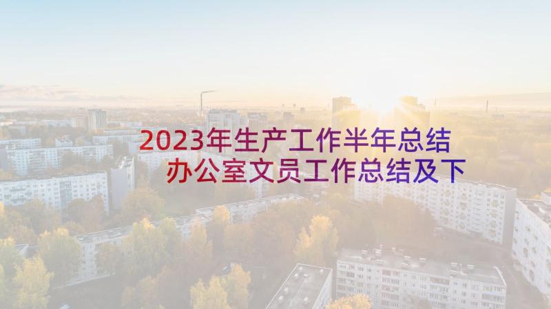 2023年生产工作半年总结 办公室文员工作总结及下半年计划(精选8篇)