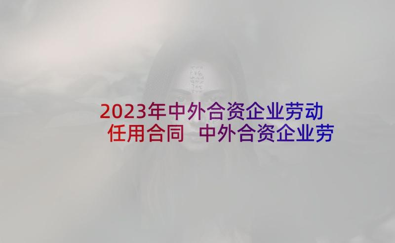 2023年中外合资企业劳动任用合同 中外合资企业劳动合同(汇总19篇)