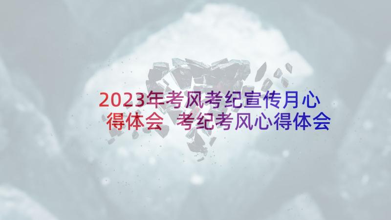 2023年考风考纪宣传月心得体会 考纪考风心得体会(实用20篇)