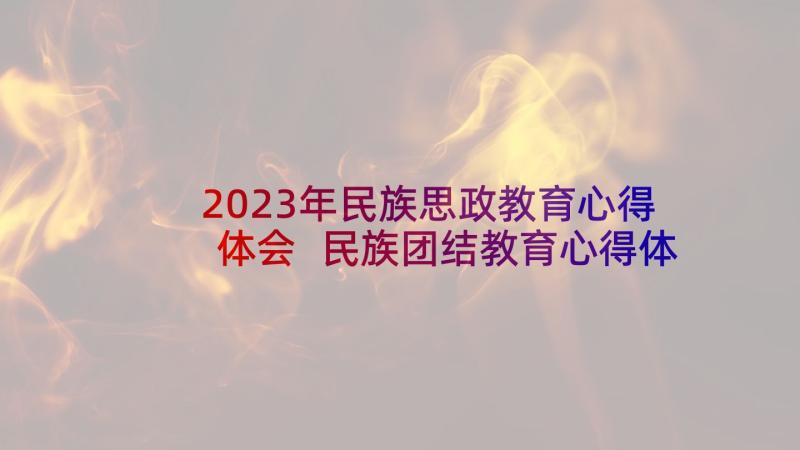 2023年民族思政教育心得体会 民族团结教育心得体会(模板13篇)