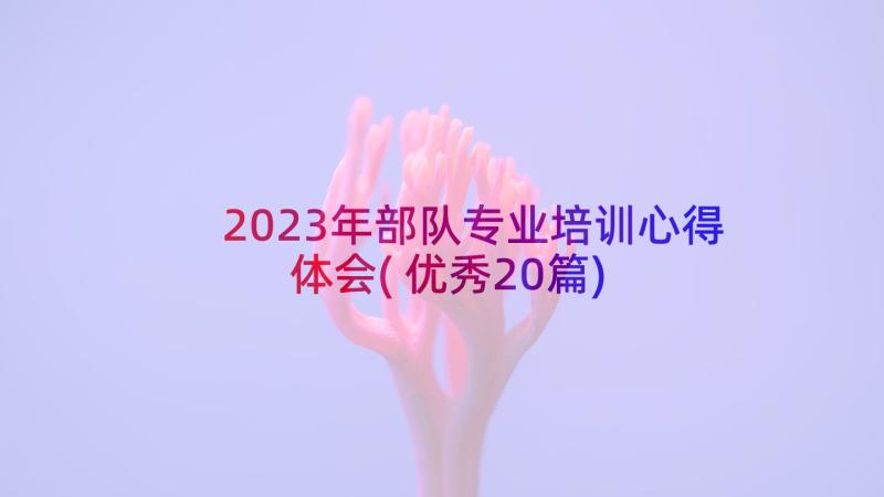 2023年部队专业培训心得体会(优秀20篇)