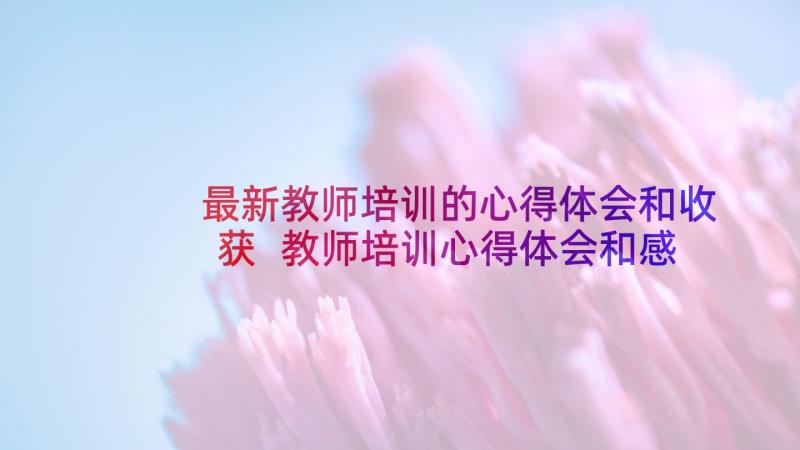 最新教师培训的心得体会和收获 教师培训心得体会和感悟字(大全8篇)