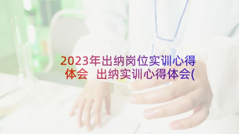 2023年出纳岗位实训心得体会 出纳实训心得体会(精选20篇)