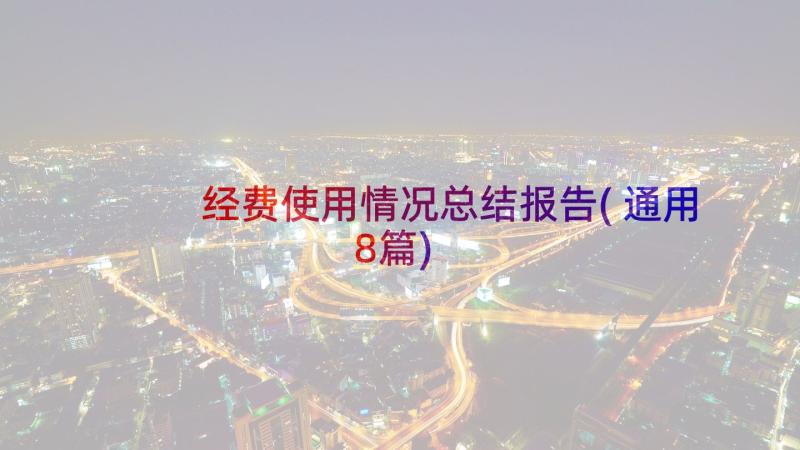 经费使用情况总结报告(通用8篇)