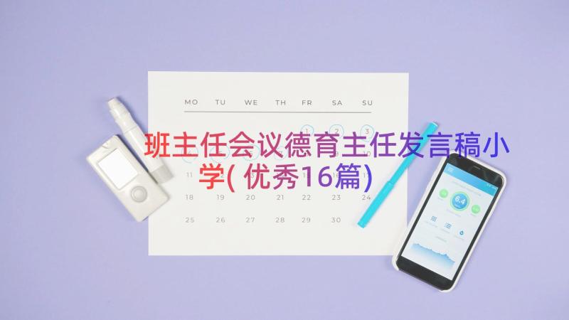 班主任会议德育主任发言稿小学(优秀16篇)