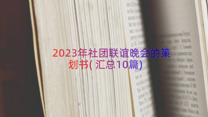 2023年社团联谊晚会的策划书(汇总10篇)