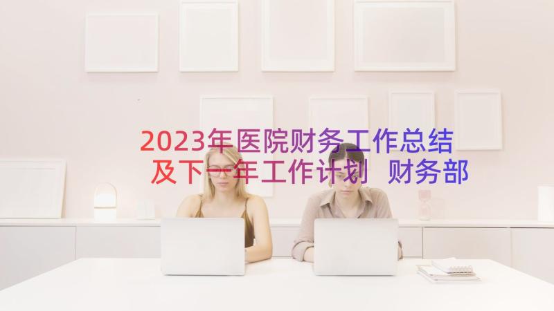 2023年医院财务工作总结及下一年工作计划 财务部工作总结及下一年工作计划(大全8篇)