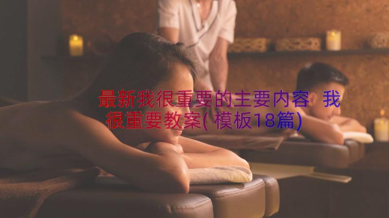 最新我很重要的主要内容 我很重要教案(模板18篇)