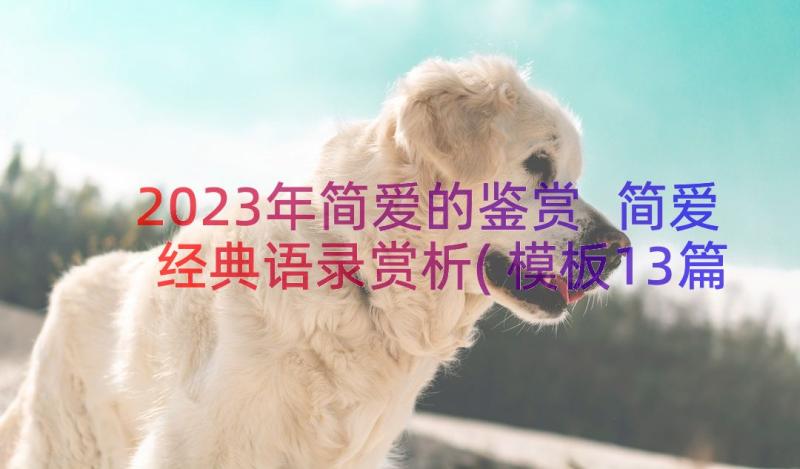 2023年简爱的鉴赏 简爱经典语录赏析(模板13篇)