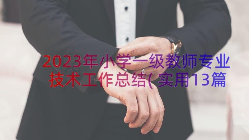 2023年小学一级教师专业技术工作总结(实用13篇)