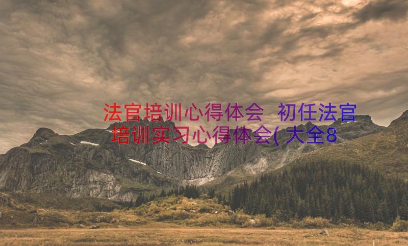 法官培训心得体会 初任法官培训实习心得体会(大全8篇)