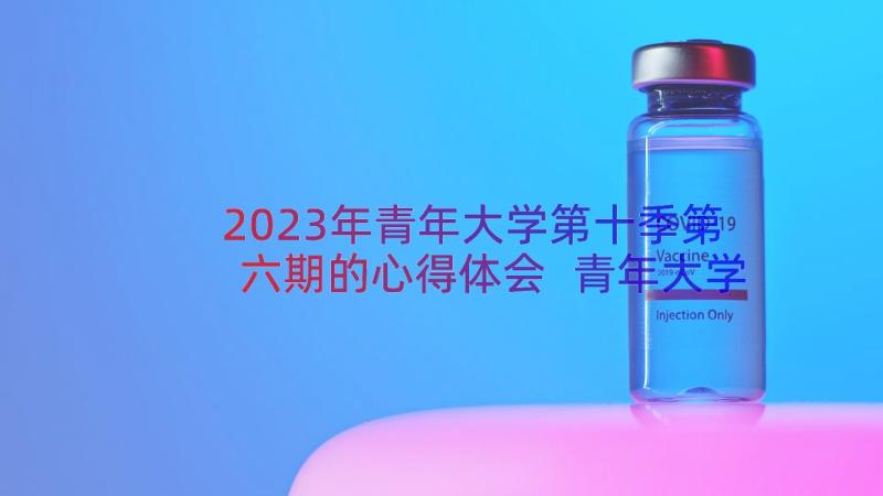 2023年青年大学第十季第六期的心得体会 青年大学习第十季第六期心得感悟(优质8篇)