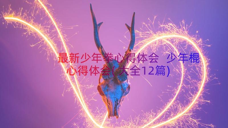 最新少年拳心得体会 少年棍心得体会(大全12篇)